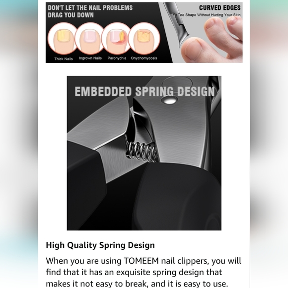 TOMEEM Toenail Clipper Pedicure Tool - Professional Podiatrist Toe Nail … - Picture 10 of 12